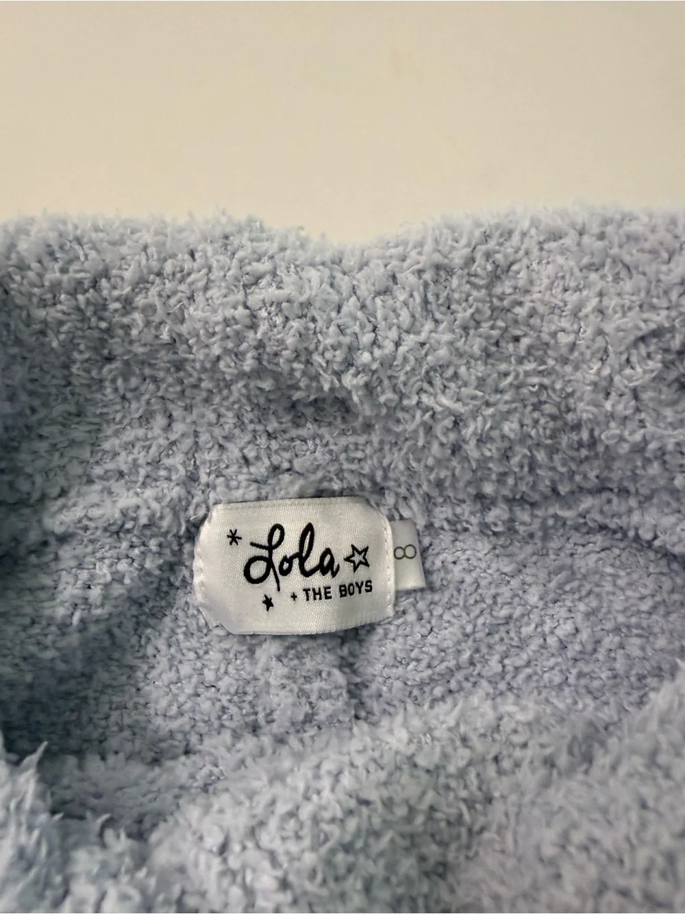 Lola + The Boys Pastel Blue Smiley Knit Sweater